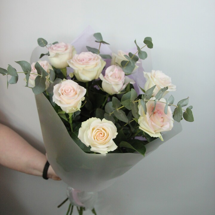 Букет из 9 нежно-розовых роз (#47)